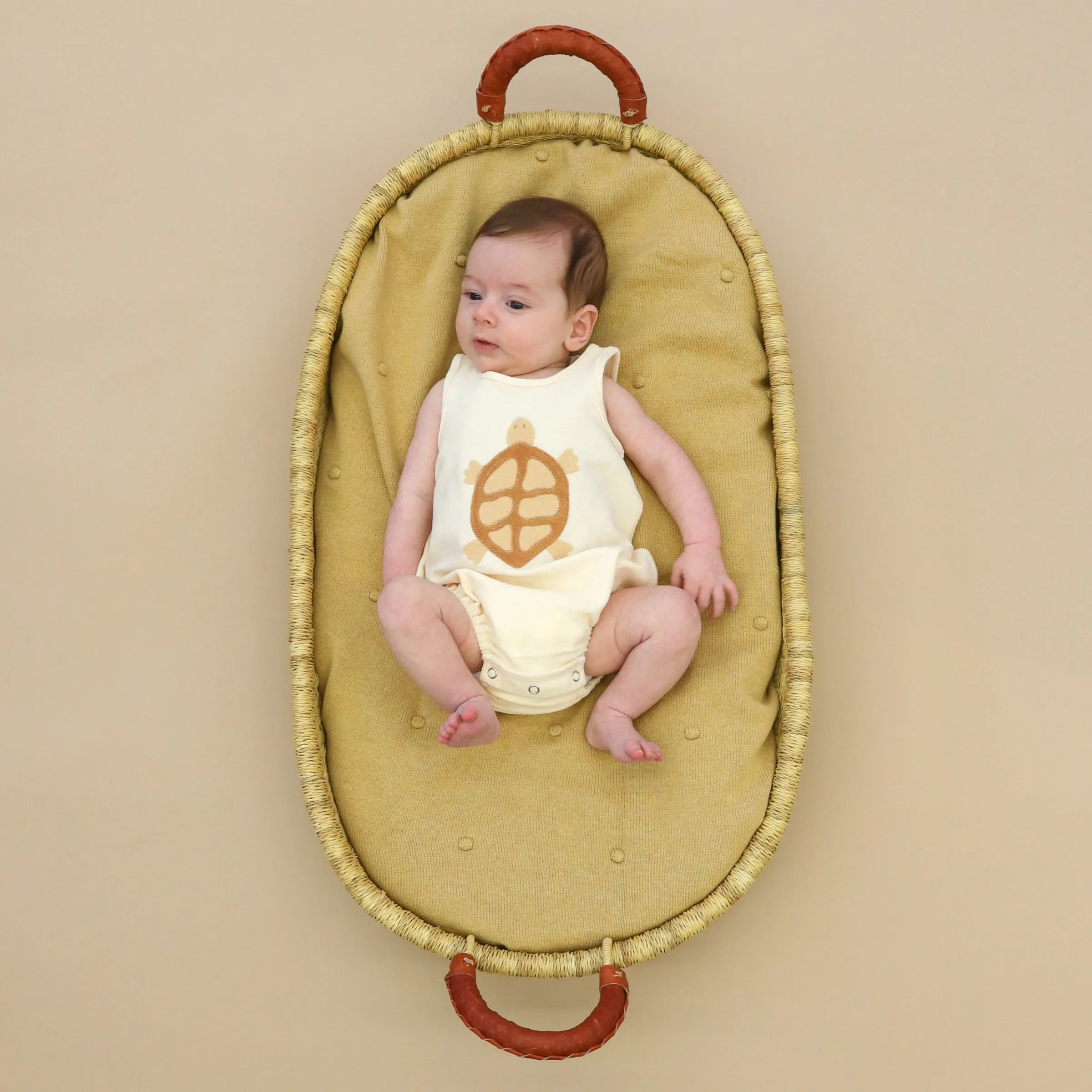 oh baby! Cotton Terry Bubble - Turtle Terry Applique - Vanilla