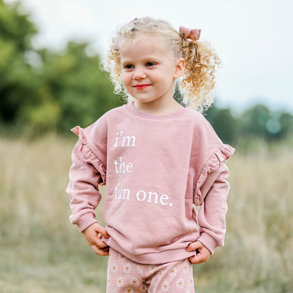 oh baby! Millie Slouch Sweatshirt i'm the fun one Print - Blush