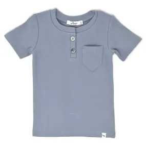 oh baby! Pocket Henley Short Sleeve Shirt - Fog