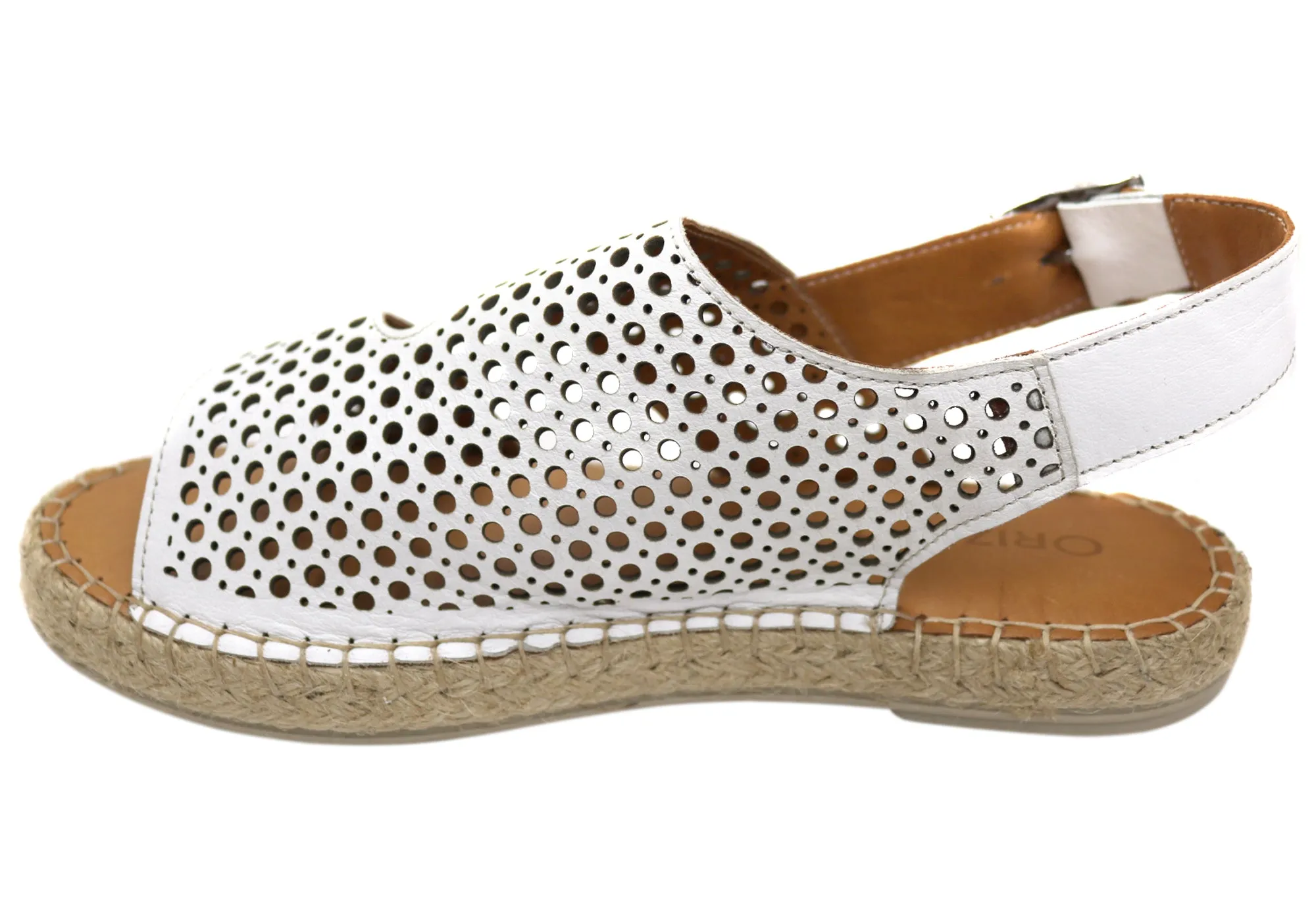 Orizonte Cove Womens European Leather Comfortable Espadrille Sandals