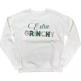 Paper Flower Extra Grinchy Glitter and Sequins Green Sweatshirt