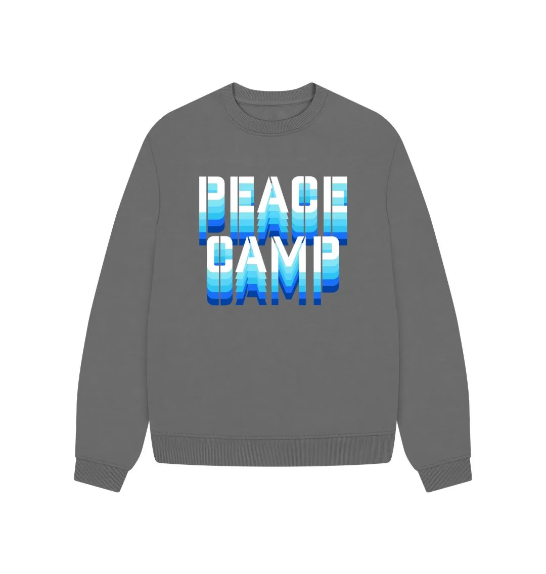 PEACE CAMP BLUE GRADIENT  GREY SWEATSHIRT