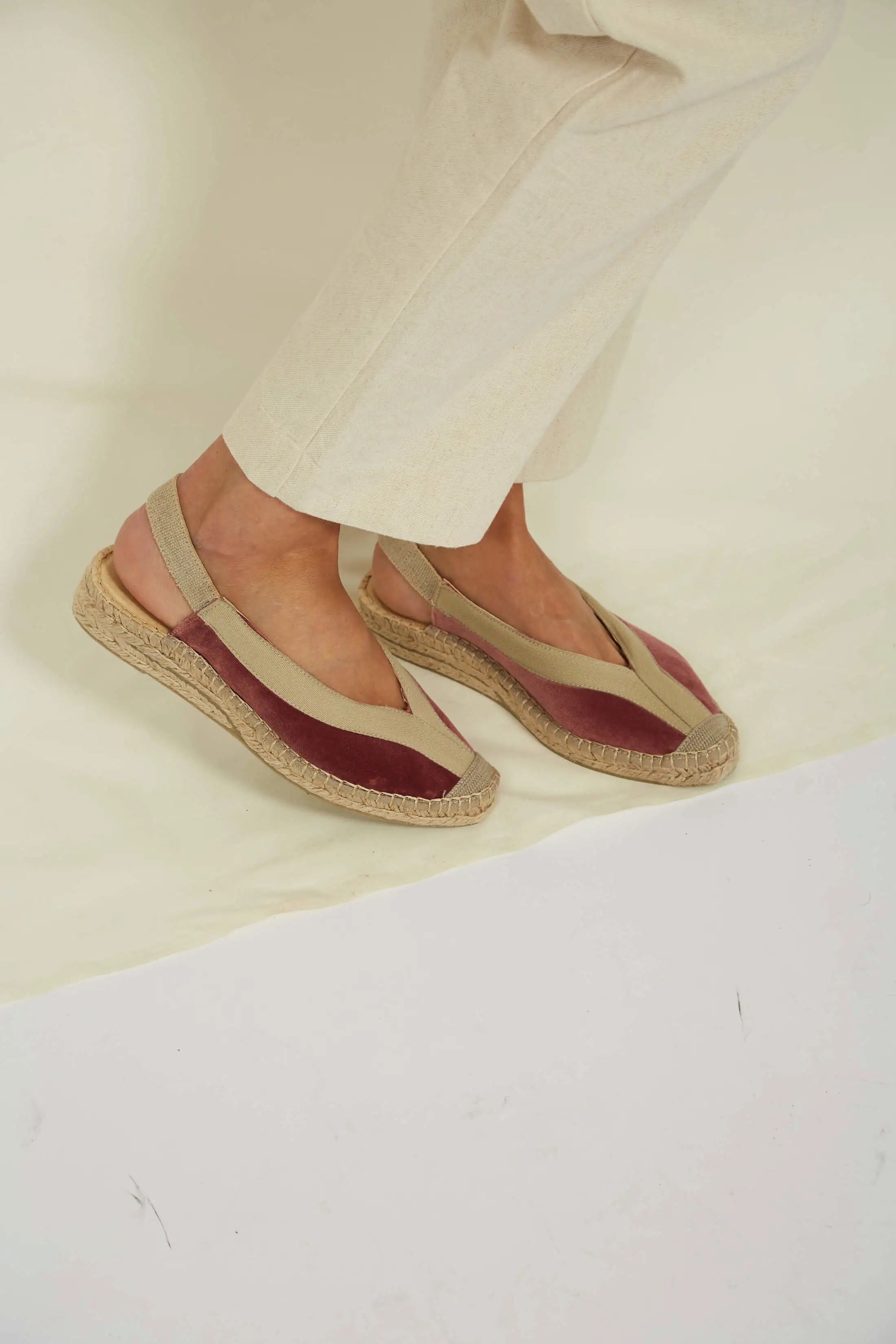 Pedraza Velvet Vegan Slingback Espadrille Sandals | Pink