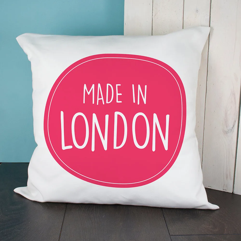 Personalised Made In Cushion Cover