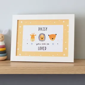 Personalised So Loved Nursery A4 Framed Print