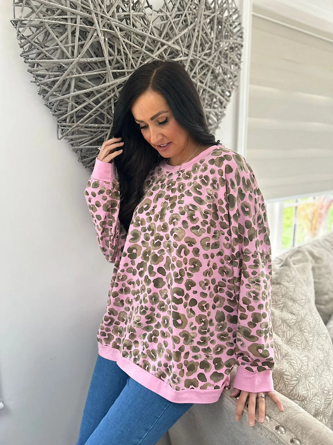 Pink Leopard Print Sweatshirt Kirsty