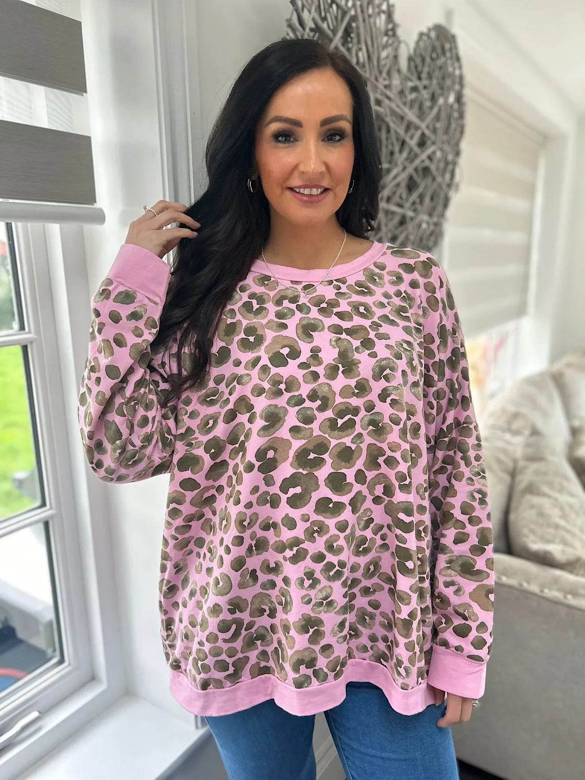 Pink Leopard Print Sweatshirt Kirsty