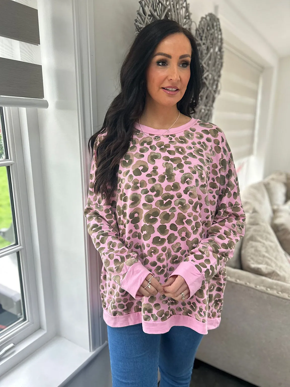 Pink Leopard Print Sweatshirt Kirsty