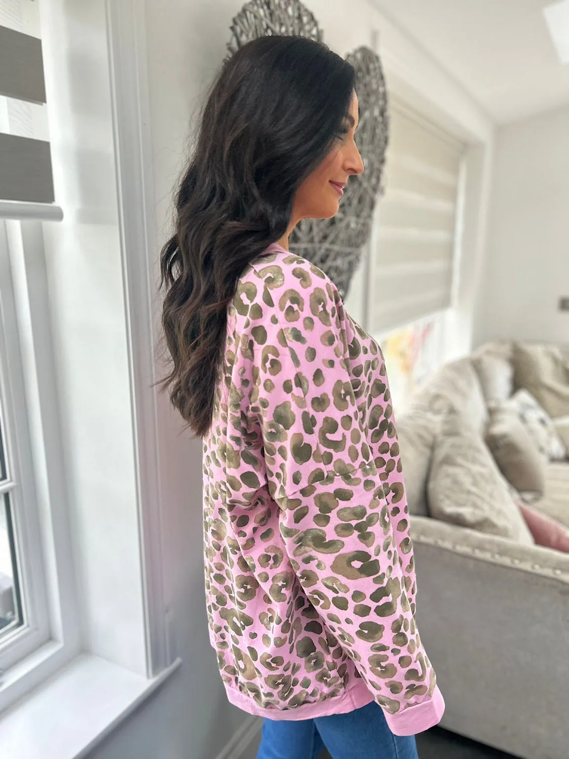 Pink Leopard Print Sweatshirt Kirsty