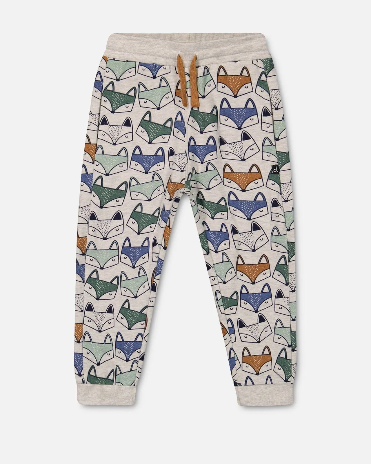 Printed Fox Fleece Sweatpants Gray Mix