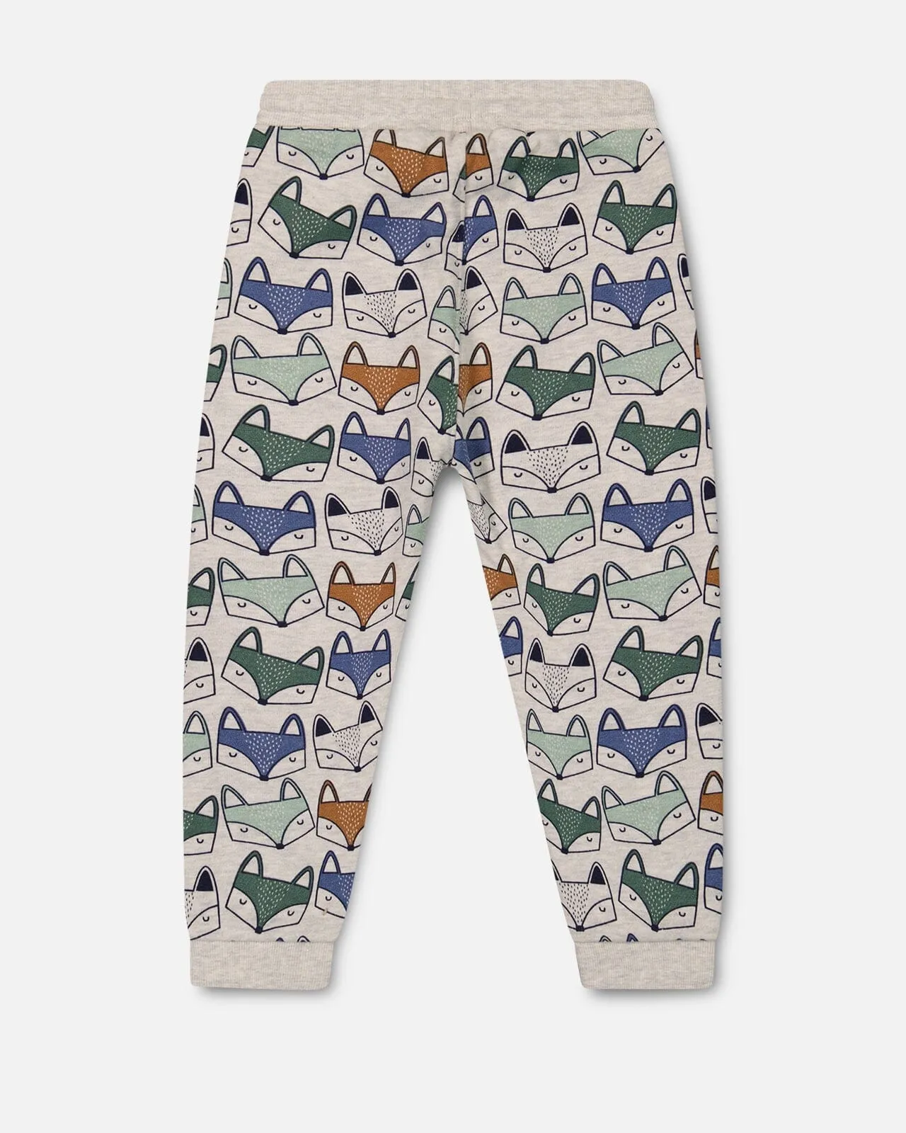 Printed Fox Fleece Sweatpants Gray Mix