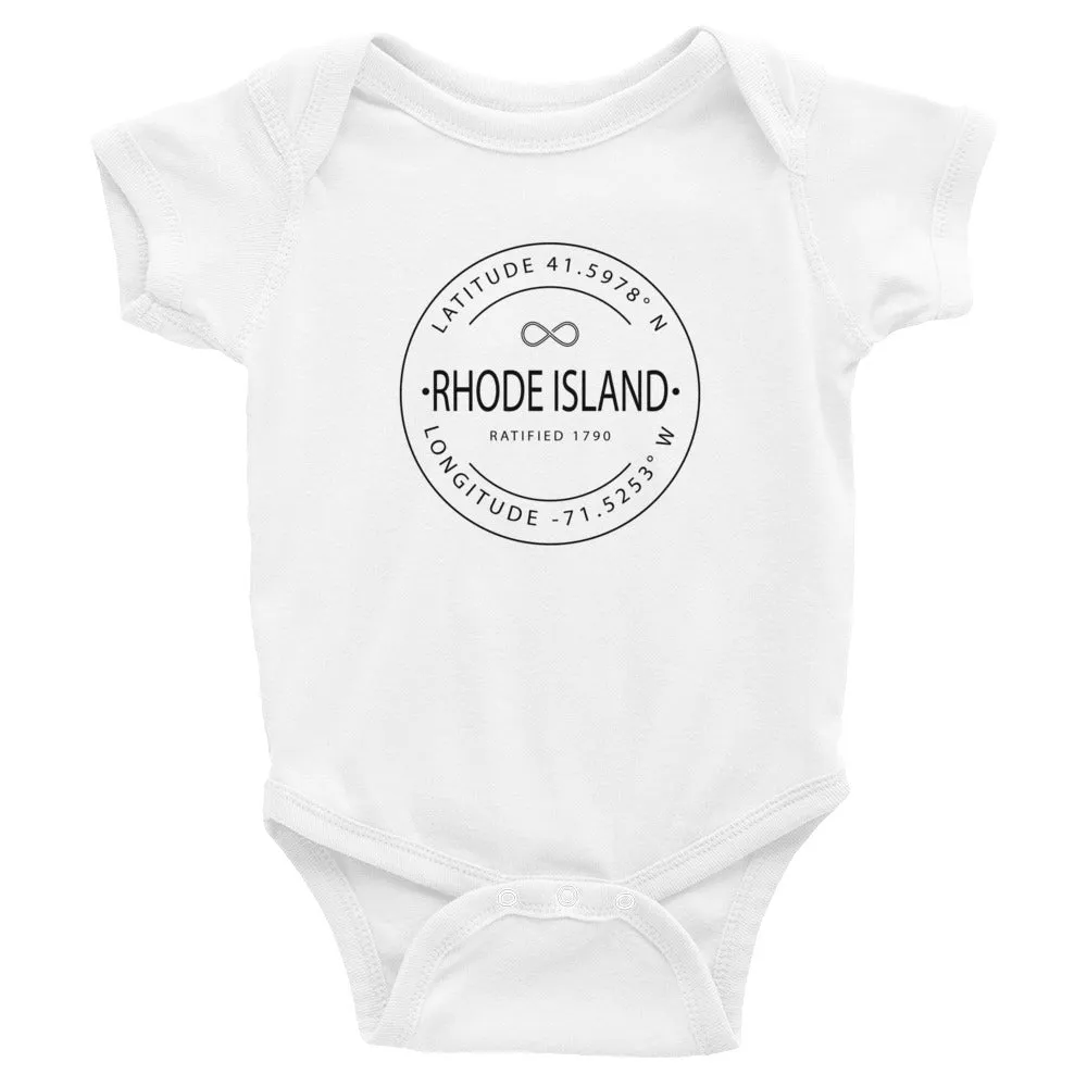 Rhode Island - Infant Bodysuit - Latitude & Longitude