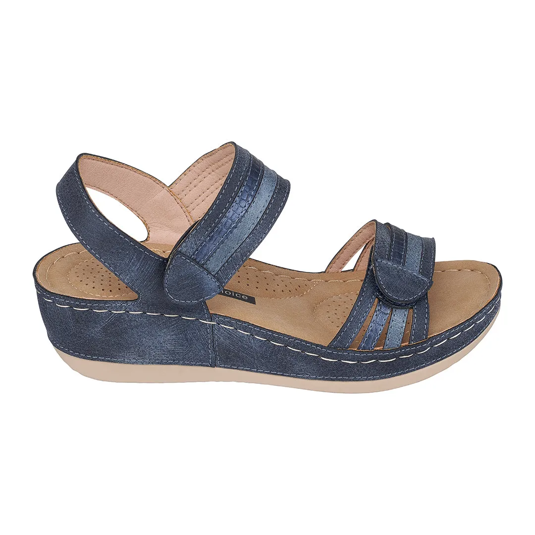 Samar Blue Wedge Sandals