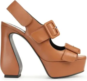 Sergio Rossi SI Rossi 90mm leather sandals Brown