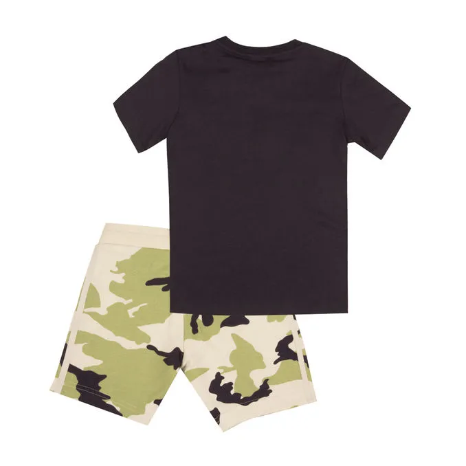 SET T-SHIRT SHORTS CAMO Boy Shadow Navy