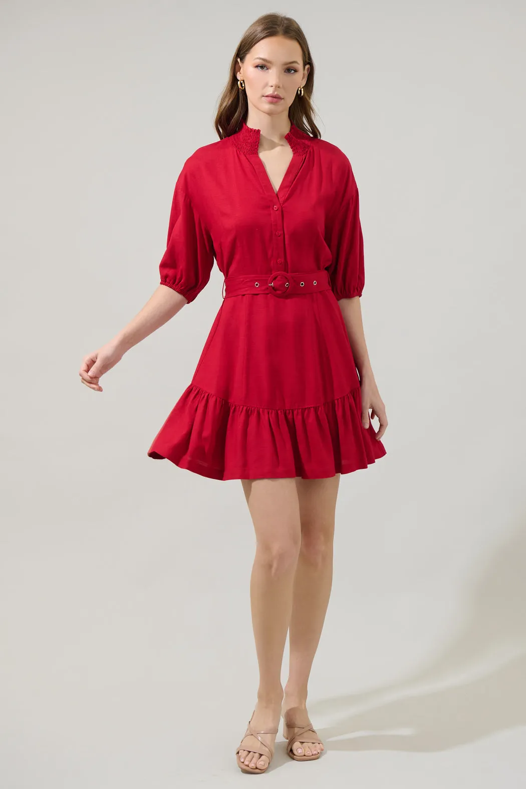 Sheila Button Up Mini Dress