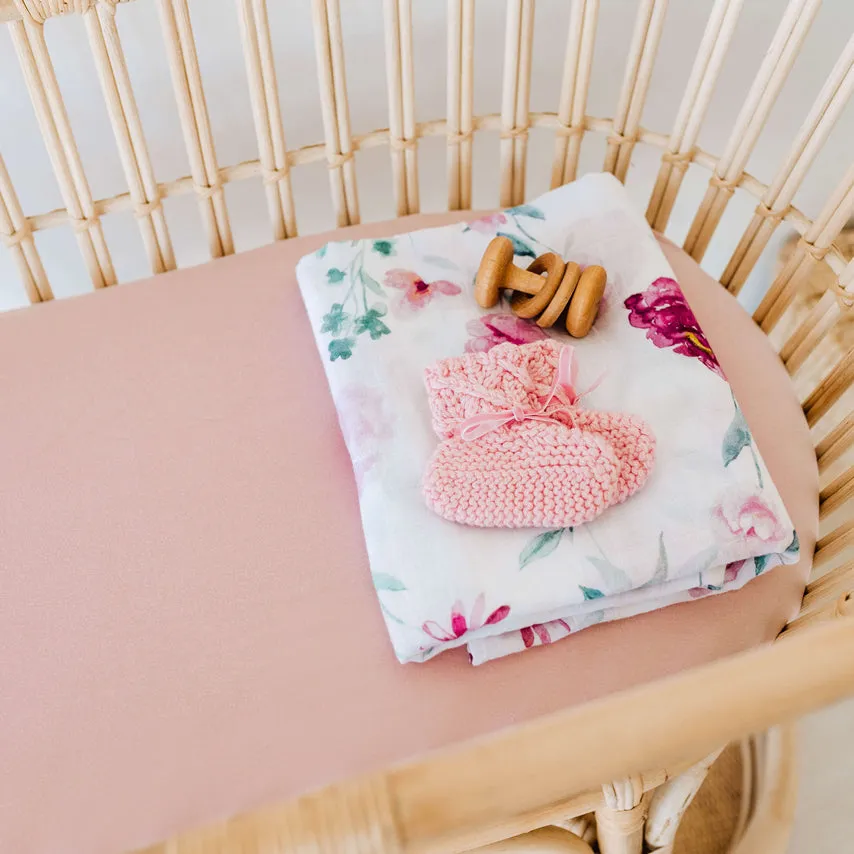 Snuggle Hunny Bassinet Sheet/Change Pad Cover - Lullaby Pink