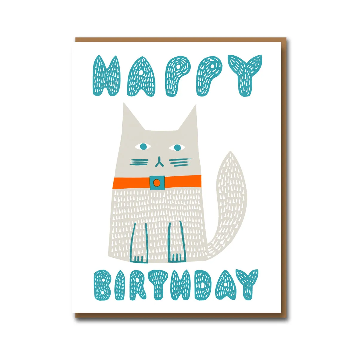 Sukie Birthday Cat Letterpress Card - S1A