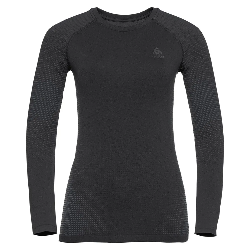 Technical underwear Odlo ---Performance Warm Eco Top Crew Neck Ls Wmn Black Graphite Grey Black