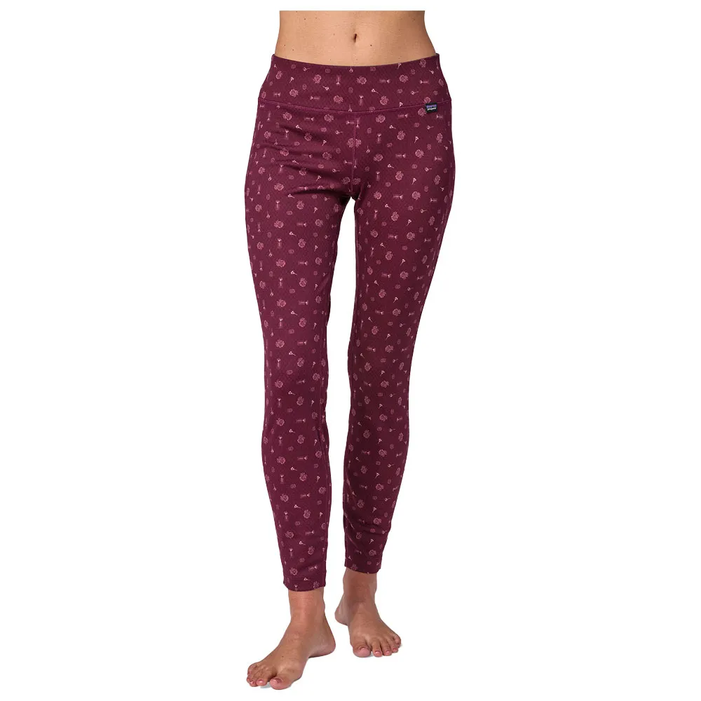 Technical underwear Patagonia ---Women's Capilene Midweight Bottoms Fire Floral Night Plum