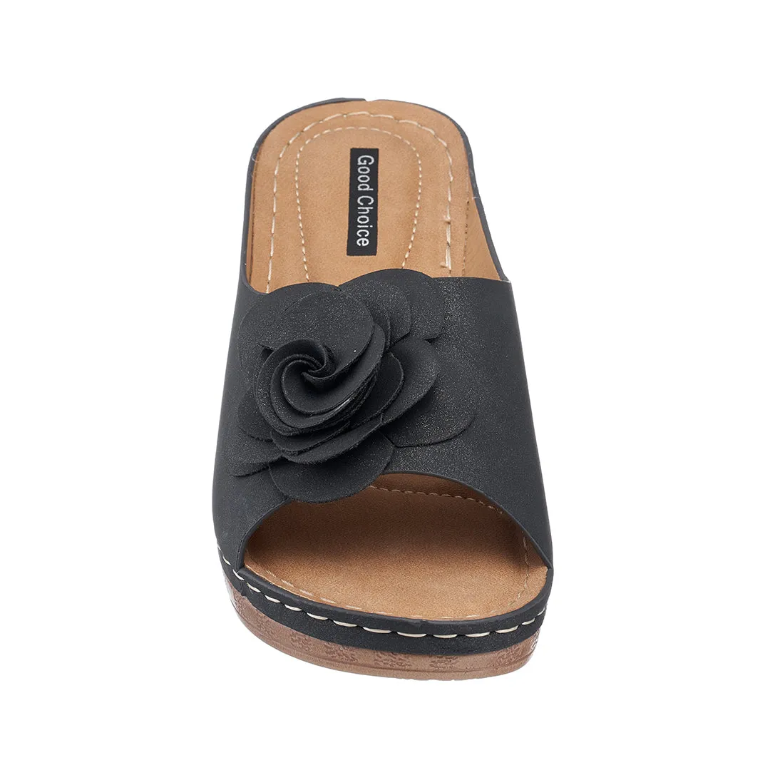 Tokyo Black Wedge Sandals