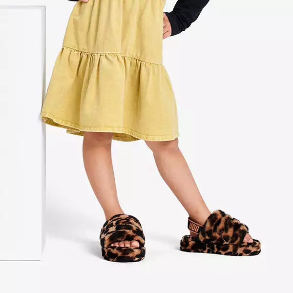 UGG Fluff Yeah Panther Print Butterscotch    