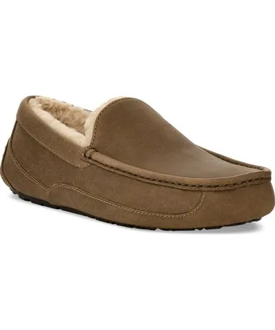 Ugg Men's Ascot Leather Plush-Lined Slipper