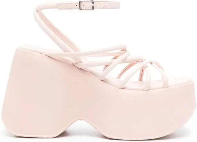 Vic Matie crossover-strap leather sandals Pink