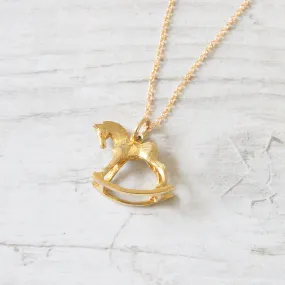 Vintage 9ct Gold Rocking Horse Charm Pendant