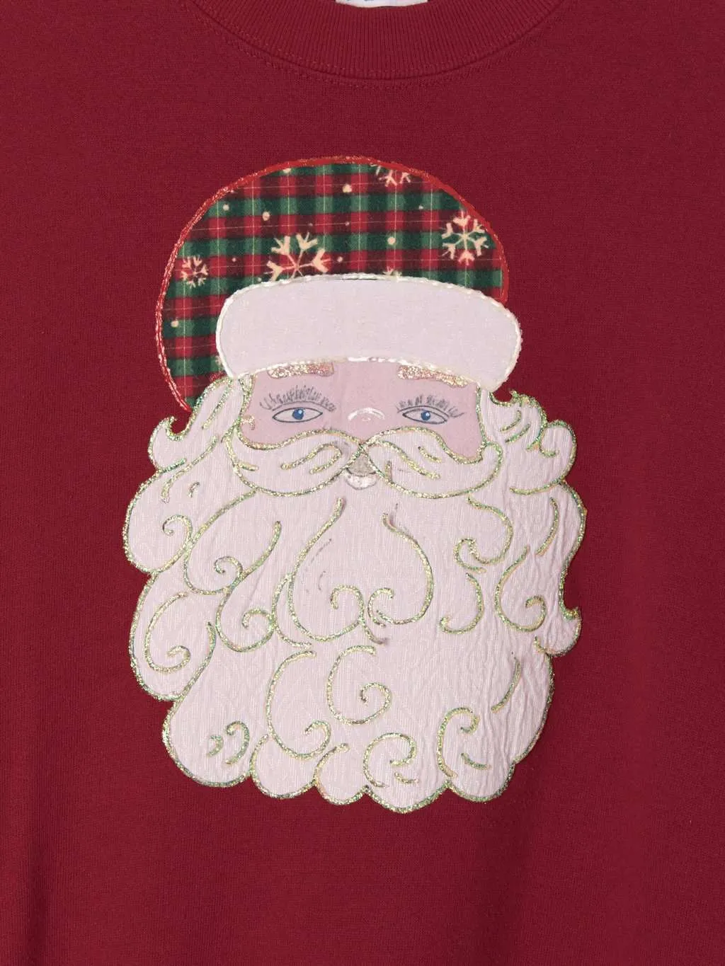 Vintage Christmas novelty sweatshirt with Father Christmas with sparkly beard. Made in USA – Medium / Large