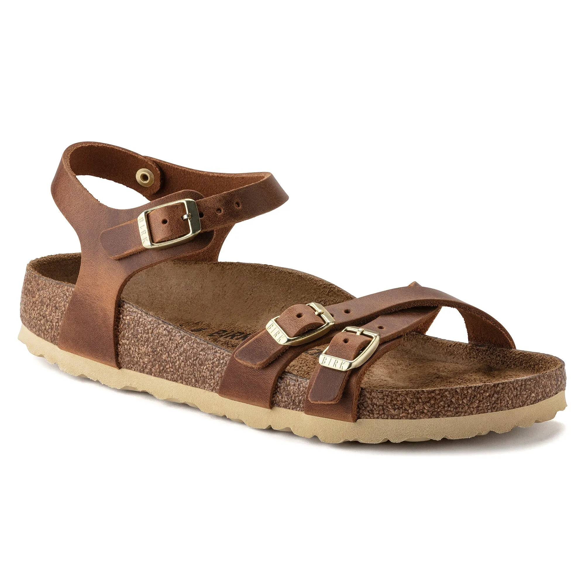 Women's Birkenstock Kumba Oiled Leather Color: Cognac