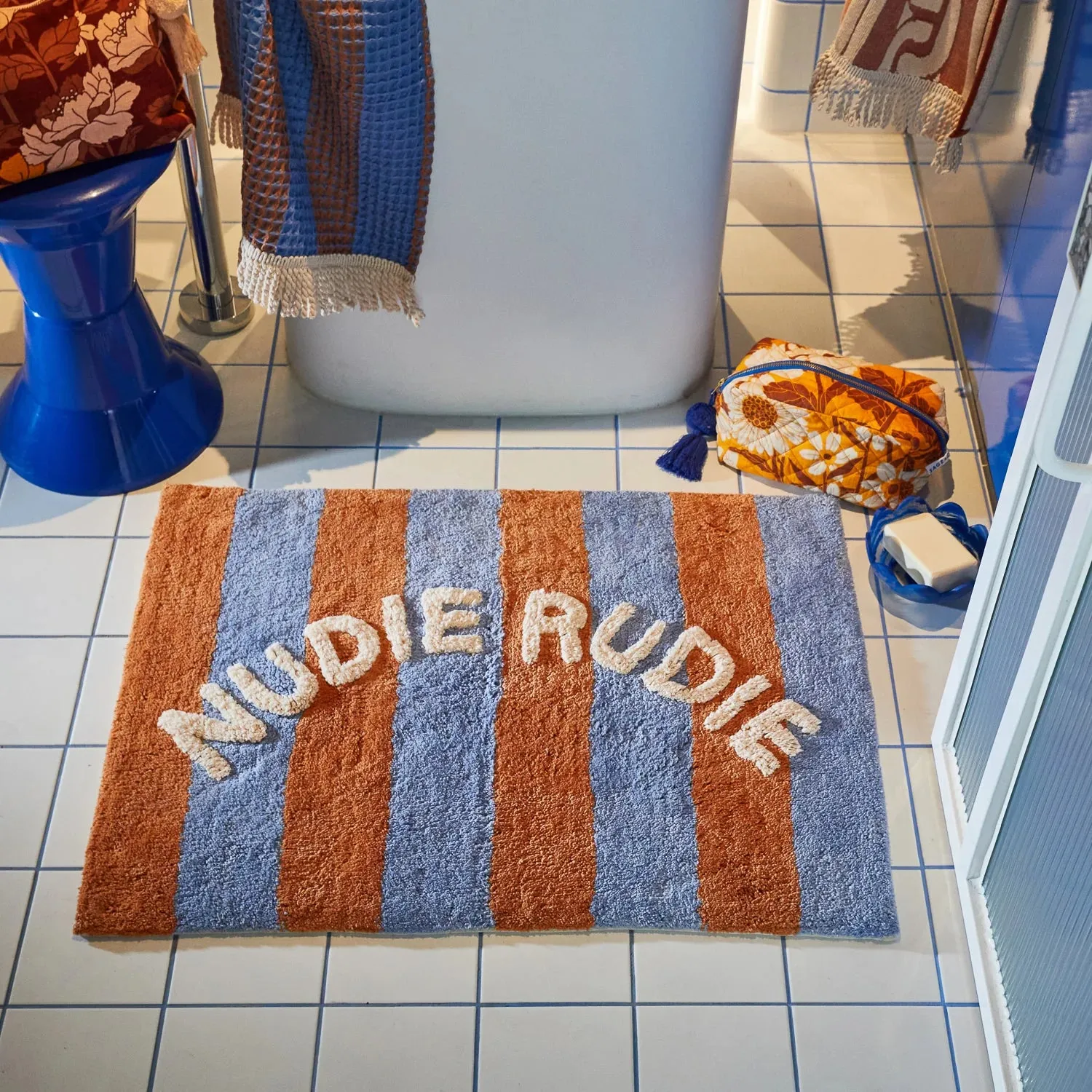 Zelia Nudie Rudie Bath Mat - Blue Jay